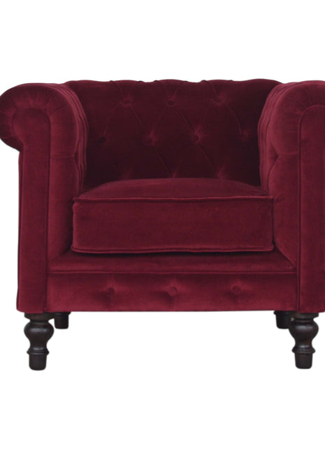 Wine Red Chesterfield Armchair