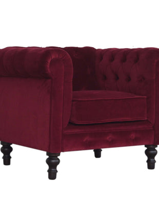 Wine Red Chesterfield Armchair