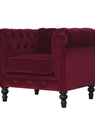 Wine Red Chesterfield Armchair