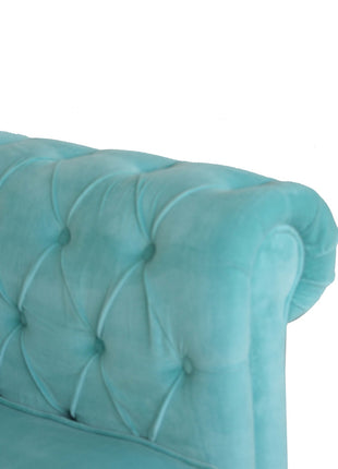 Aqua Velvet Chesterfield Armchair