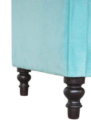 Aqua Velvet Chesterfield Armchair
