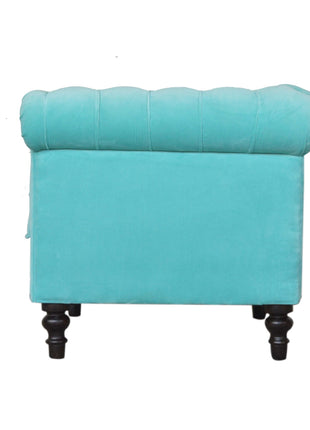 Aqua Velvet Chesterfield Armchair