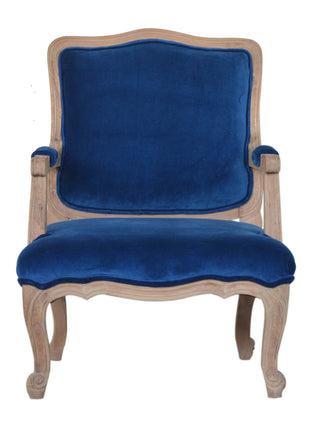 Silla francesa de terciopelo azul real