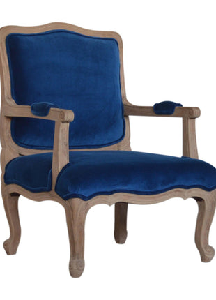 Silla francesa de terciopelo azul real