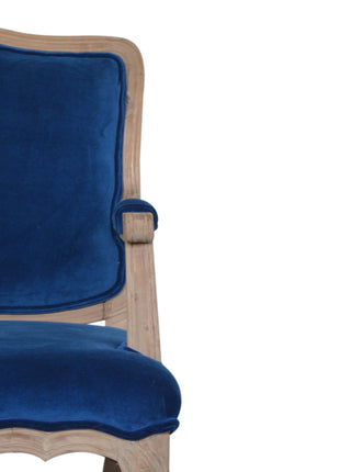 Silla francesa de terciopelo azul real