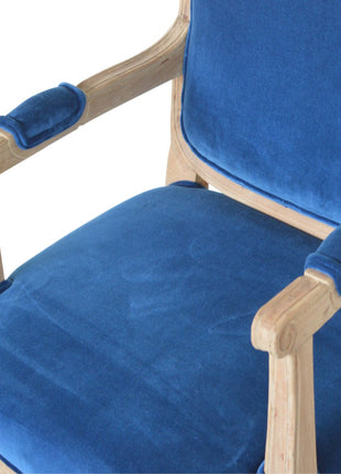 Silla francesa de terciopelo azul real