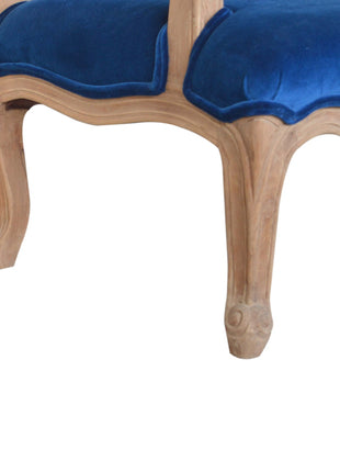 Silla francesa de terciopelo azul real