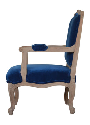 Silla francesa de terciopelo azul real