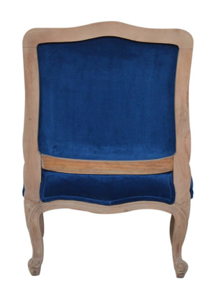 Silla francesa de terciopelo azul real
