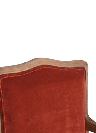 Brick Red Velvet French Style Chair