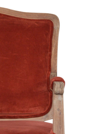 Brick Red Velvet French Style Chair