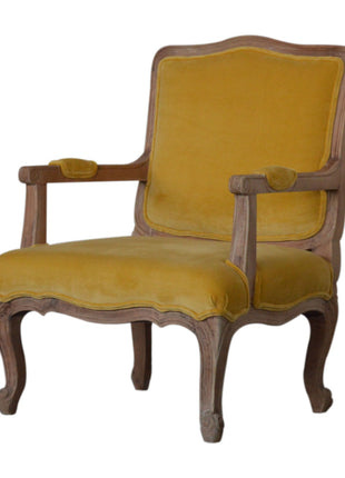Mustard Velvet French Style Chair