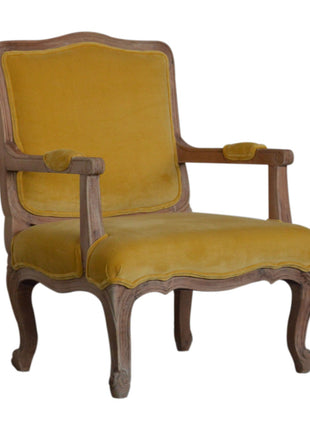 Mustard Velvet French Style Chair