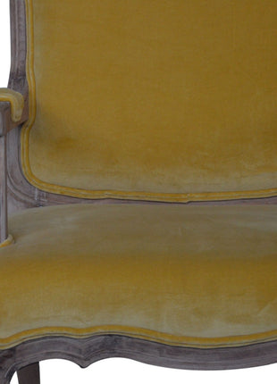 Mustard Velvet French Style Chair