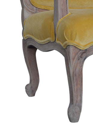 Mustard Velvet French Style Chair