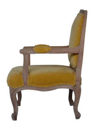 Mustard Velvet French Style Chair