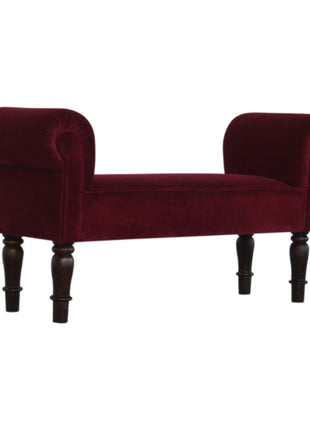 Wine Red Velvet Bench