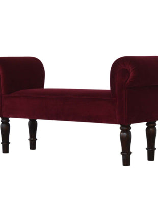 Wine Red Velvet Bench