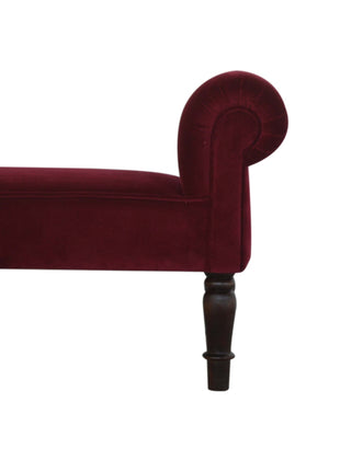 Wine Red Velvet Bench