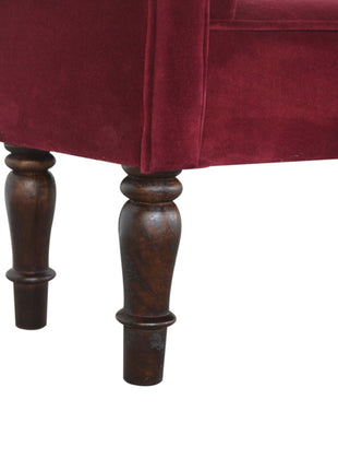 Wine Red Velvet Bench