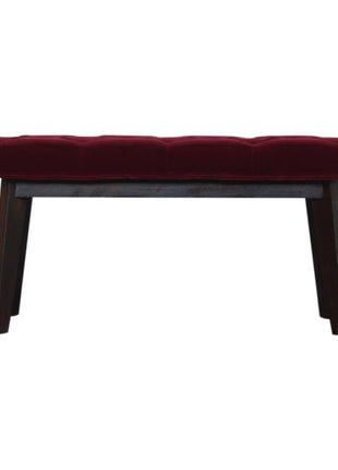 Wine Red Velvet Hallway Bench
