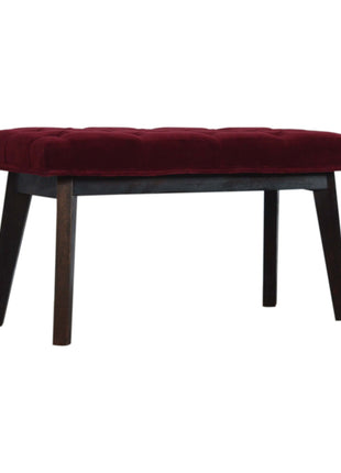 Wine Red Velvet Hallway Bench