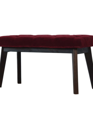 Wine Red Velvet Hallway Bench