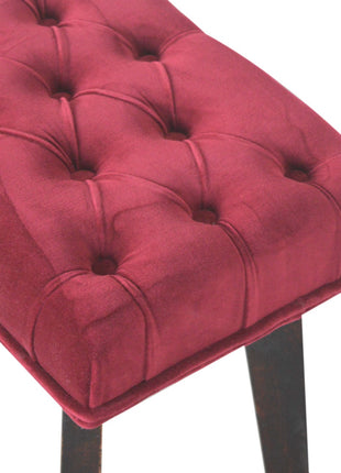 Wine Red Velvet Hallway Bench