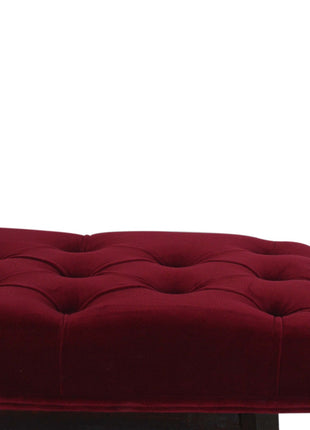Wine Red Velvet Hallway Bench