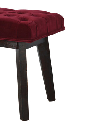 Wine Red Velvet Hallway Bench