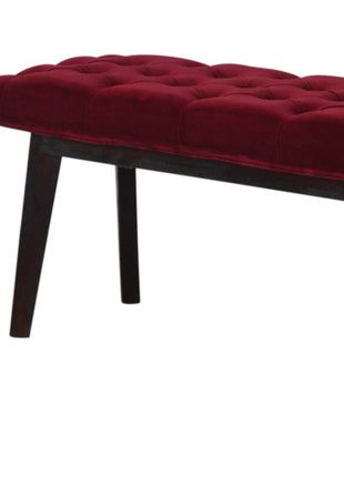 Wine Red Velvet Hallway Bench