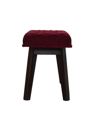 Wine Red Velvet Hallway Bench