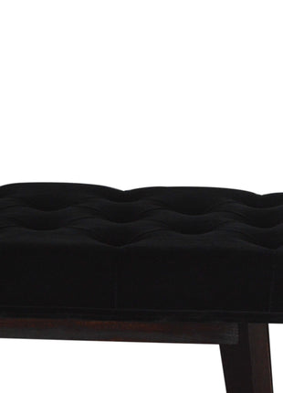 Black Velvet Hallway Bench