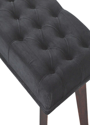 Black Velvet Hallway Bench