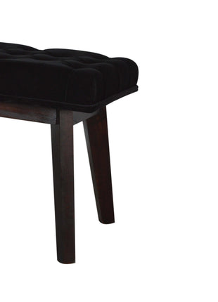 Black Velvet Hallway Bench