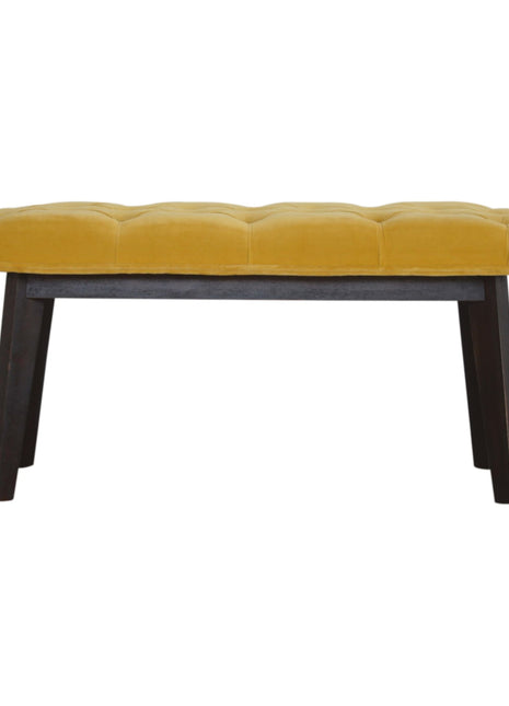 Mustard Velvet Hallway Bench