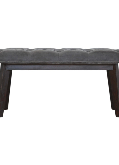 Grey Velvet Hallway Bench