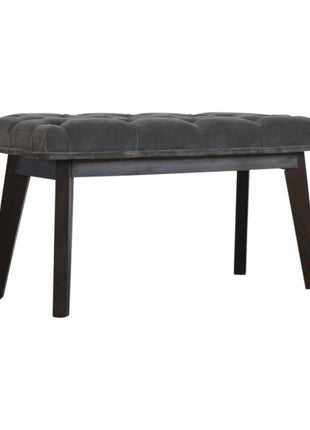 Grey Velvet Hallway Bench
