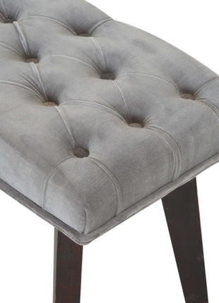 Grey Velvet Hallway Bench