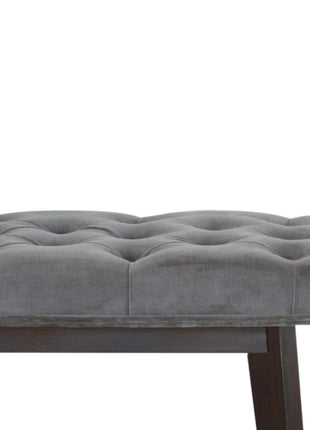 Grey Velvet Hallway Bench