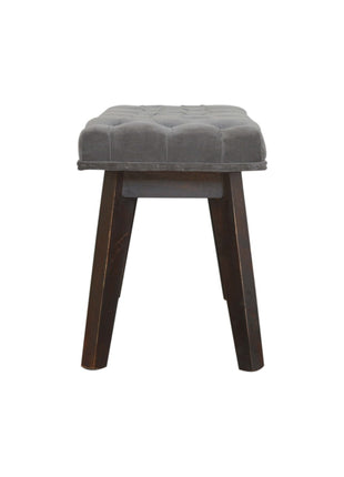 Grey Velvet Hallway Bench