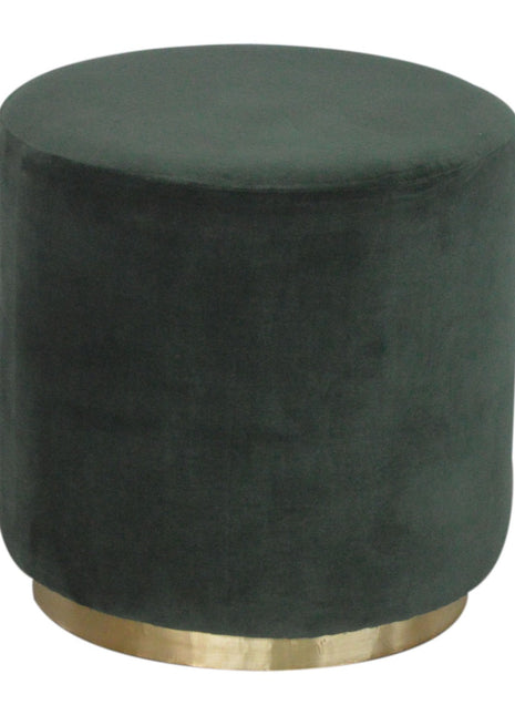 Emerald Velvet Gold Footstool