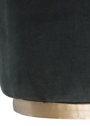 Emerald Velvet Gold Footstool
