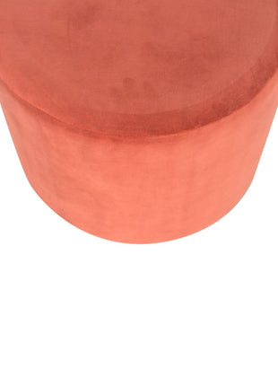 Brick Red Velvet Gold Footstool