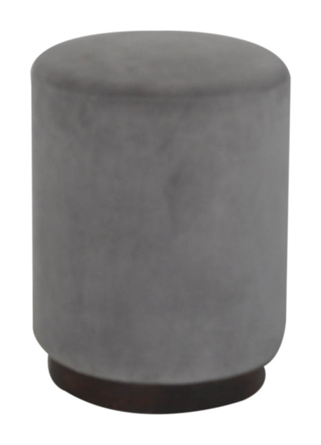 Reposapiés de madera de terciopelo gris