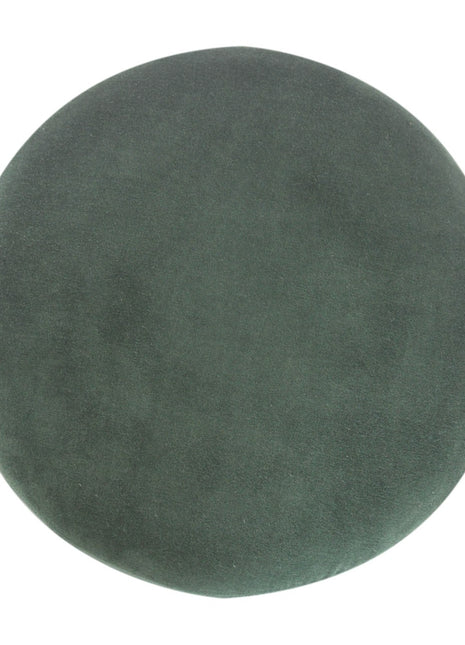 Emerald Footstool with Wood Base