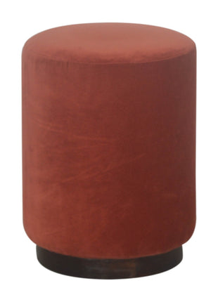 Ziegelroter Fußhocker mit goldenem Fuß