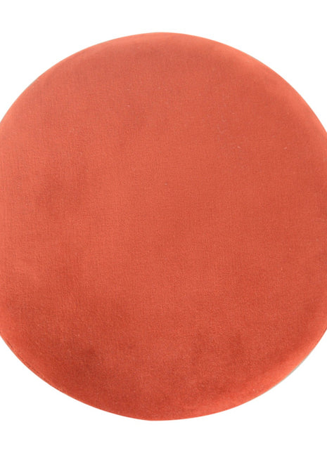 Brick Red Footstool with Gold Base