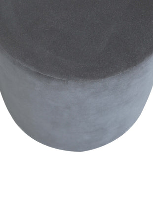 Black Velvet Wooden Base Footstool