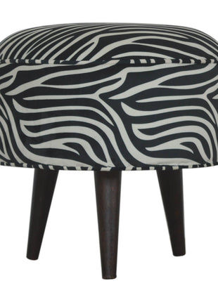 Zebra Nordic Style Footstool